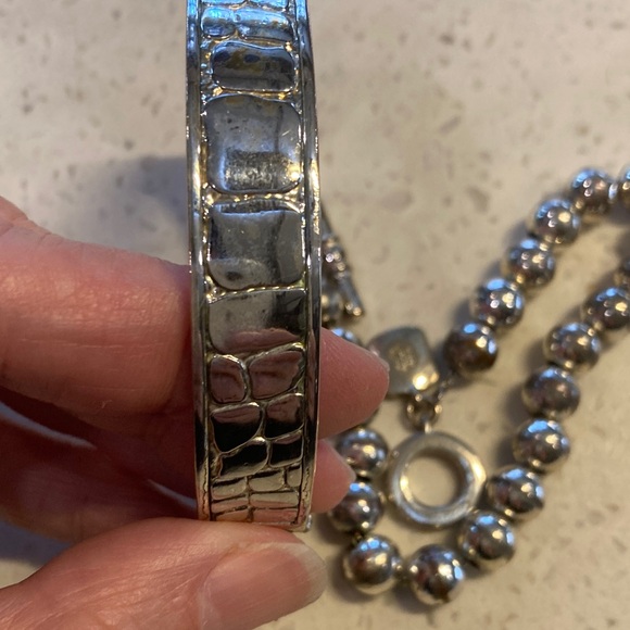 Ralph Lauren Silver Beaded Bracelet and Gold-Accented Bangle - Picture 6 of 6